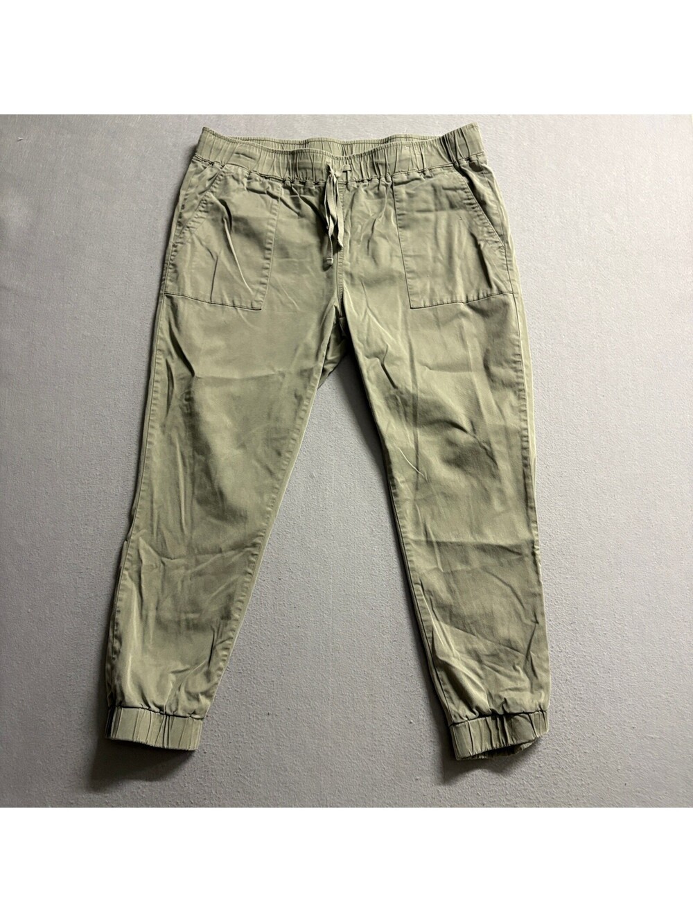 Buffalo David Bitton Womens Jogger Pants Large Green Lyocell Stretch Cargo